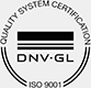 DNV GL ISO 9001 quality system certification mark