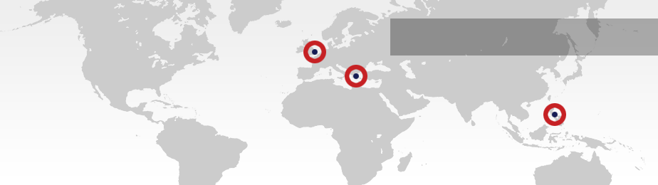 World map of Deltameco office locations, step 3