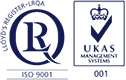 Lloyd's Register LRQA and UKAS ISO 9001 certification marks